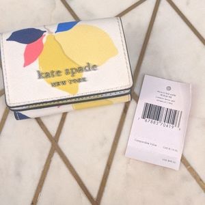 Kate Spade Lemon Zest Micro Tri Fold Wallet